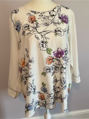 J. Jill Embroidered Floral Top